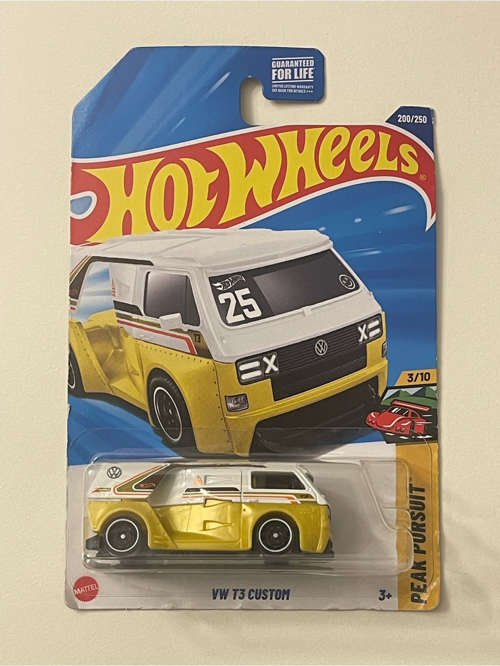 Hot Wheels VW T3 Custom Toy Van - Yellow & White - 200/250 - 3/10 - 1:64